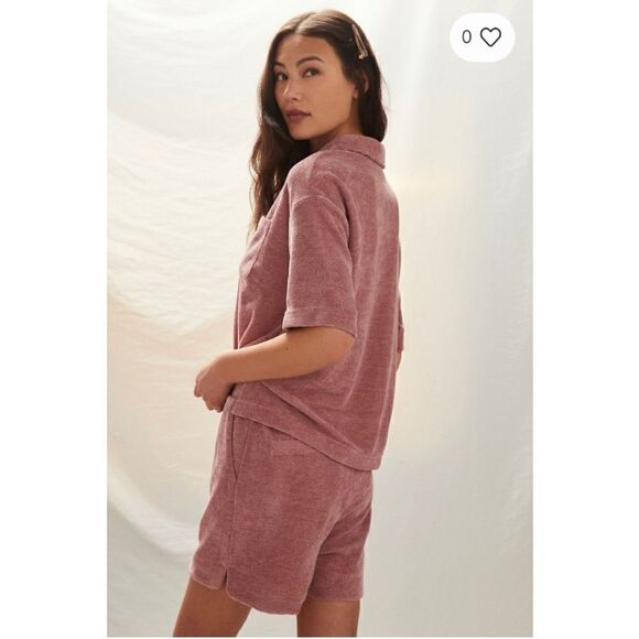 NEW Anthropologie Greylin Liguria Chenille Henley + Shorts 2P Lounge Set X-Small - Picture 3 of 3